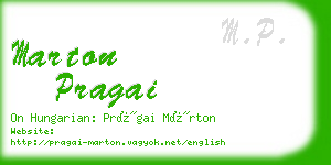 marton pragai business card